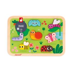 J07120 Janod Dreven vkladacie puzzle pre najmench Zhrada Chunky 5